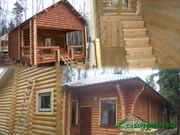 Баня из оцилиндрованного бревна